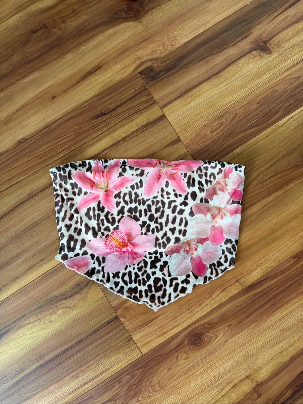 PacSun Floral Pink Leopard Top